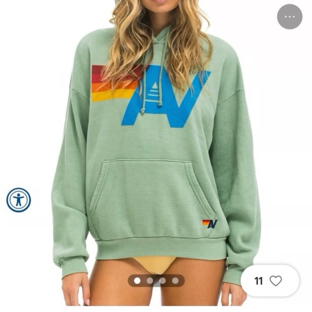 Aviator Nation Sage-Green Hoodie XL unisex